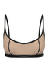 WARREN Dark Scoop Neck Mesh Bra Top